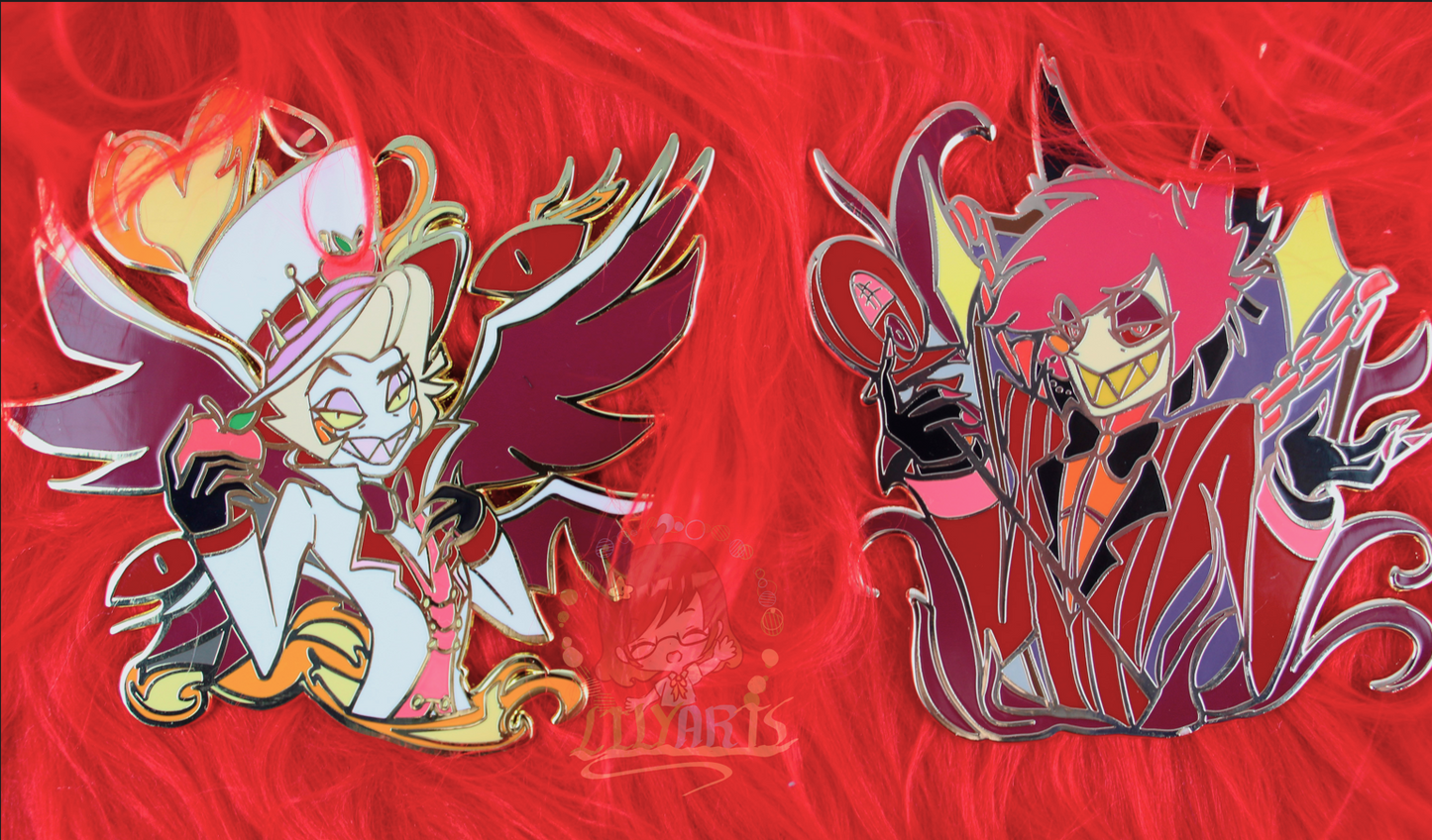 Hazbin Hotel- Enamel Pin (Lucifer, Alastor, Charlie, Vaggie and Angel Dust)