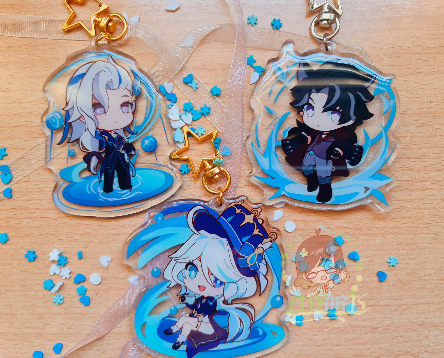 Furina, Neuvillete, Wriothesley - Genshin Impact keychain