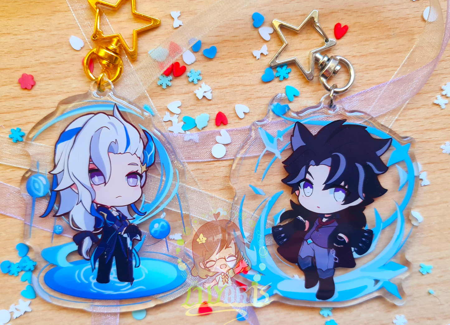 Furina, Neuvillete, Wriothesley - Genshin Impact keychain