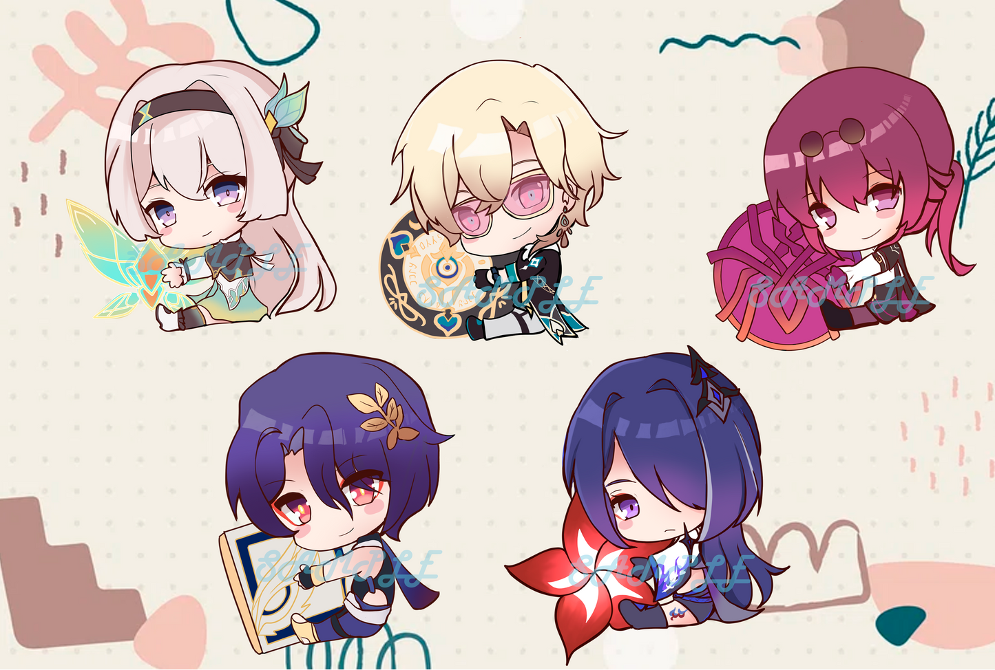 Honkai Star Rail keychain - Firefly, Kafka, Aventurine, Dr Ratio, Acheron