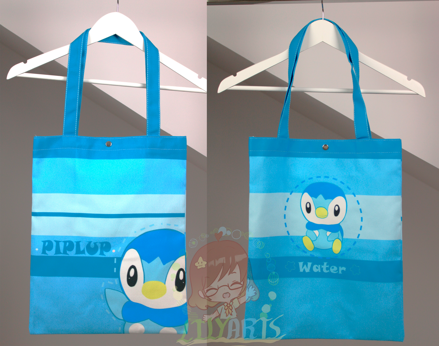 Pokemon totebag - Gengar, Jirachi and Piplup