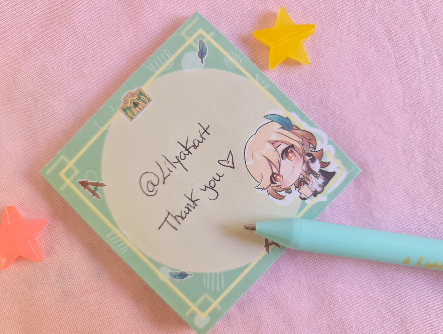 Albedo, Kaveh Memopad/Sticky Notes + Pencil - Genshin Impact