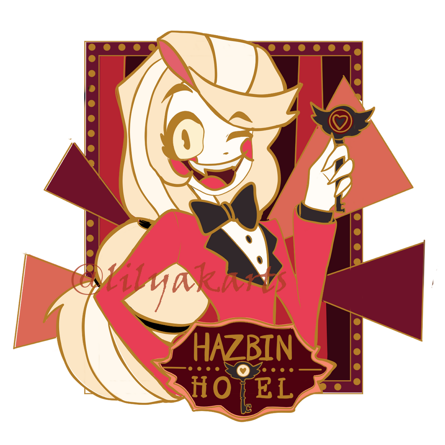 Hazbin Hotel- Enamel Pin (Lucifer, Alastor, Charlie, Vaggie and Angel Dust)