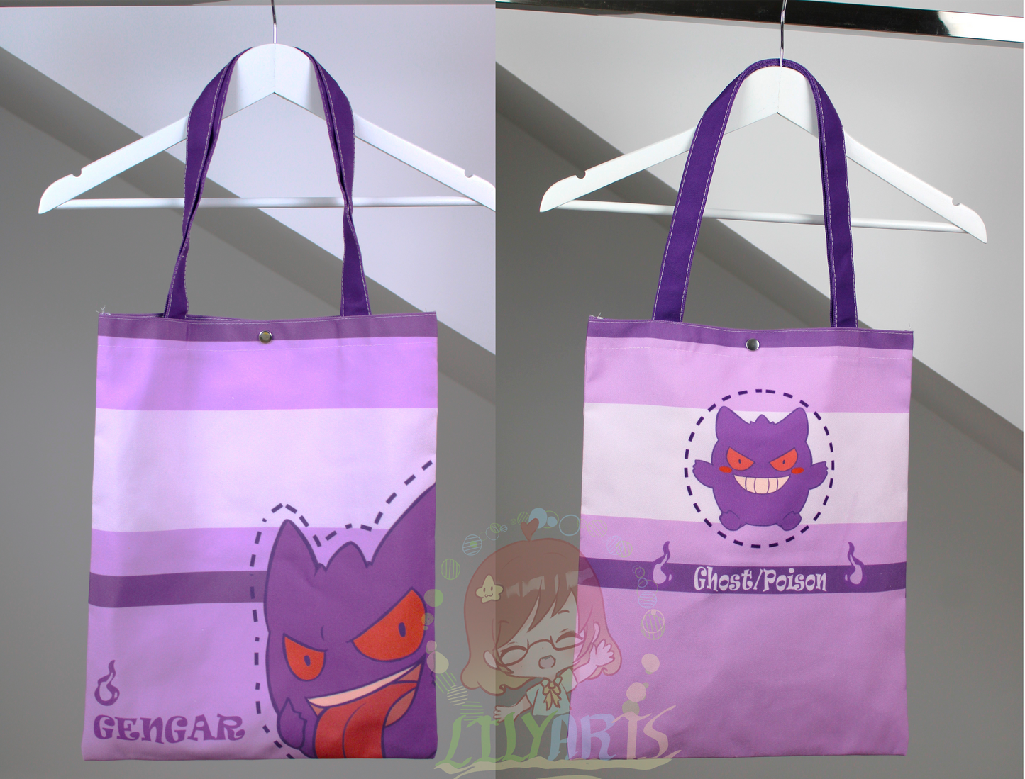 Pokemon totebag - Gengar, Jirachi and Piplup