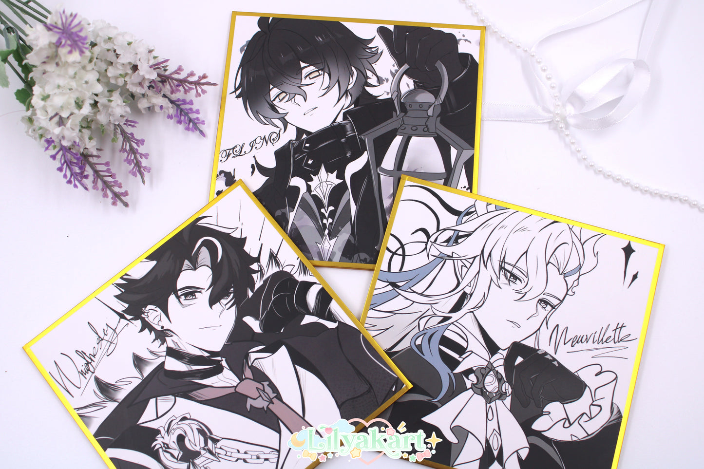 Flins, Neuvillette, Wriothesley - Genshin Impact Shikishi Print